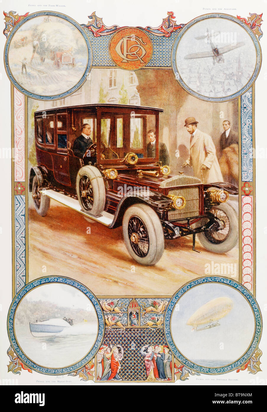 La benzina era, cinque fasi della grande potenza del regno del re George V. Foto Stock