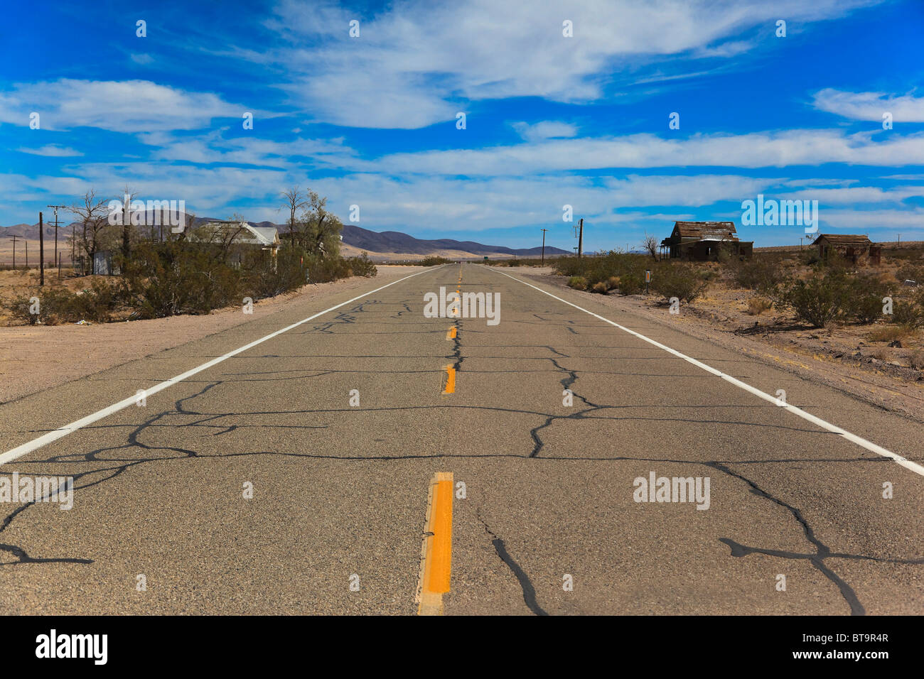 La storica Route 66, Ludlow, California, USA, America del Nord Foto Stock