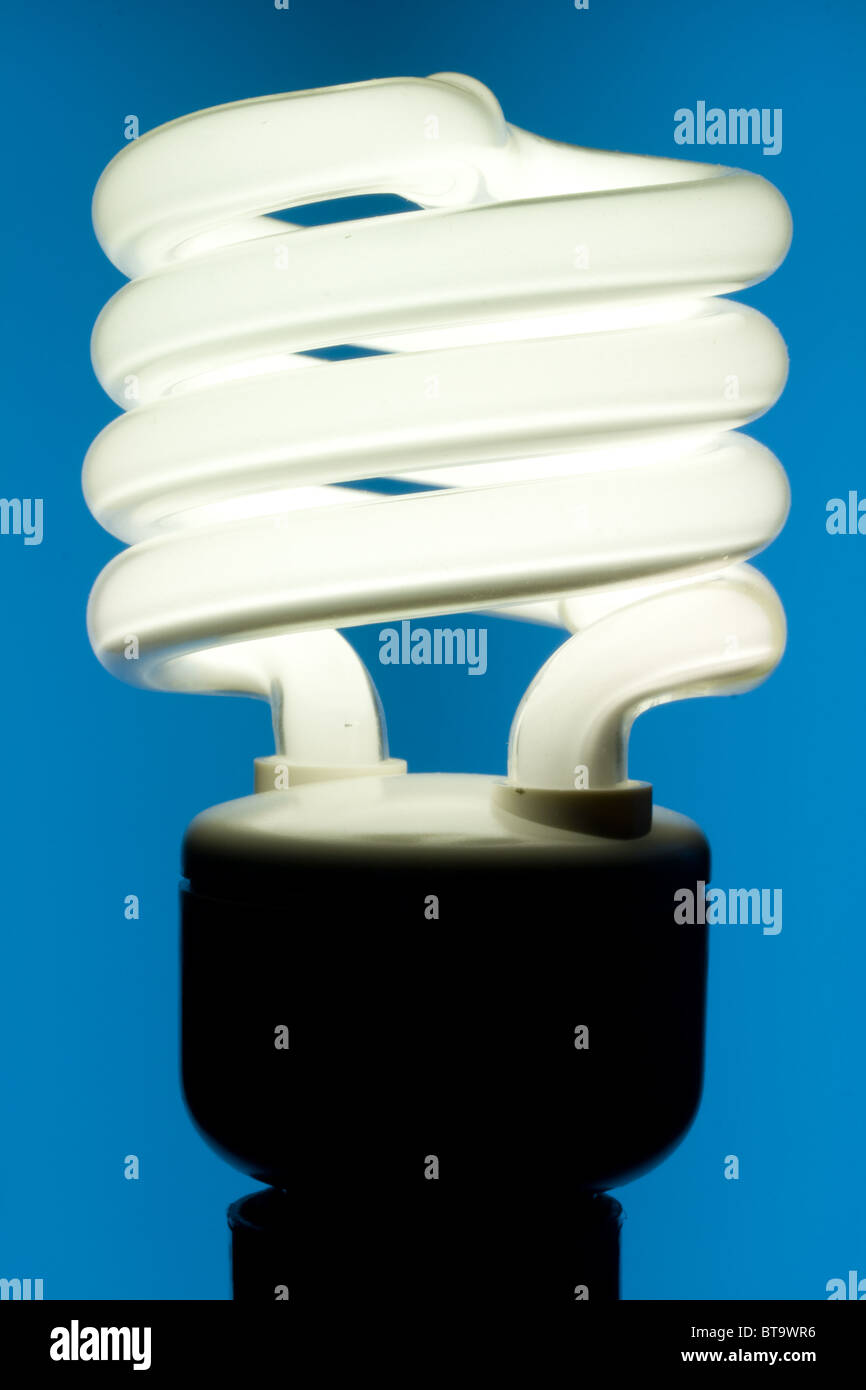 Efficiente di energia fluorescente lampadina della luce Foto Stock