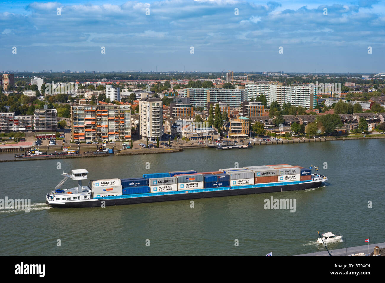 Vista della città e della Mosa, Dordrecht, South Holland, Holland, Paesi Bassi, Europa Foto Stock