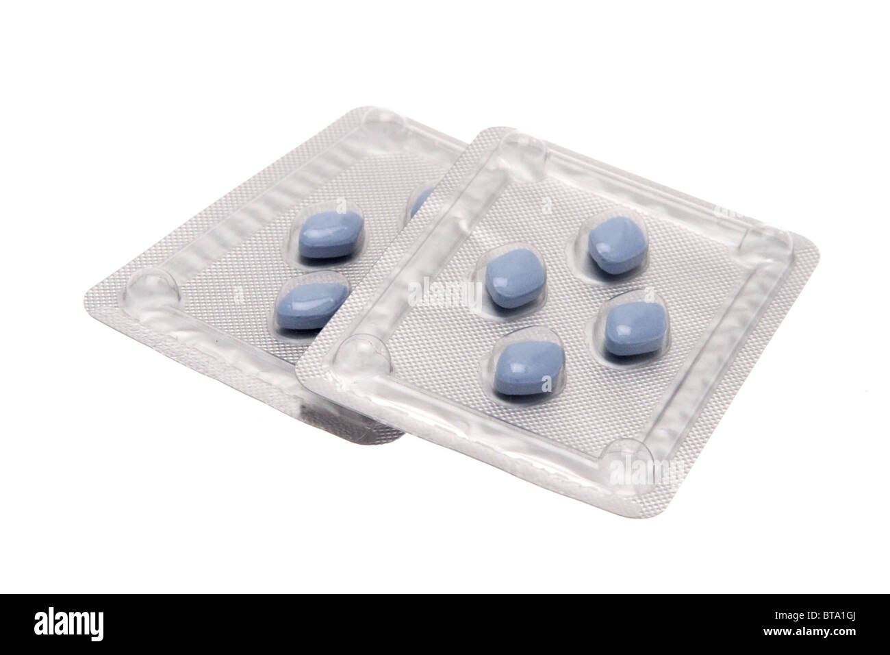 Due blister di blu Viagra anti-impotenza compresse Foto Stock