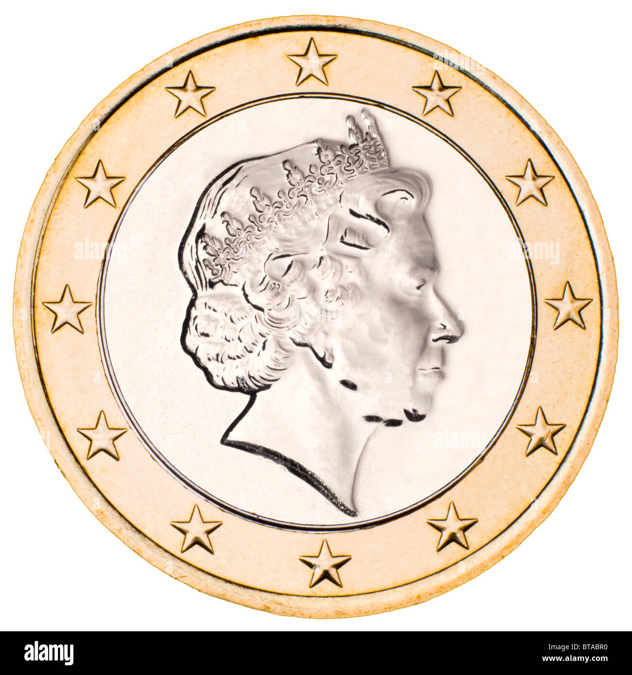 Composite "British Euro' con Queens Head su Euro retromarcia Foto Stock