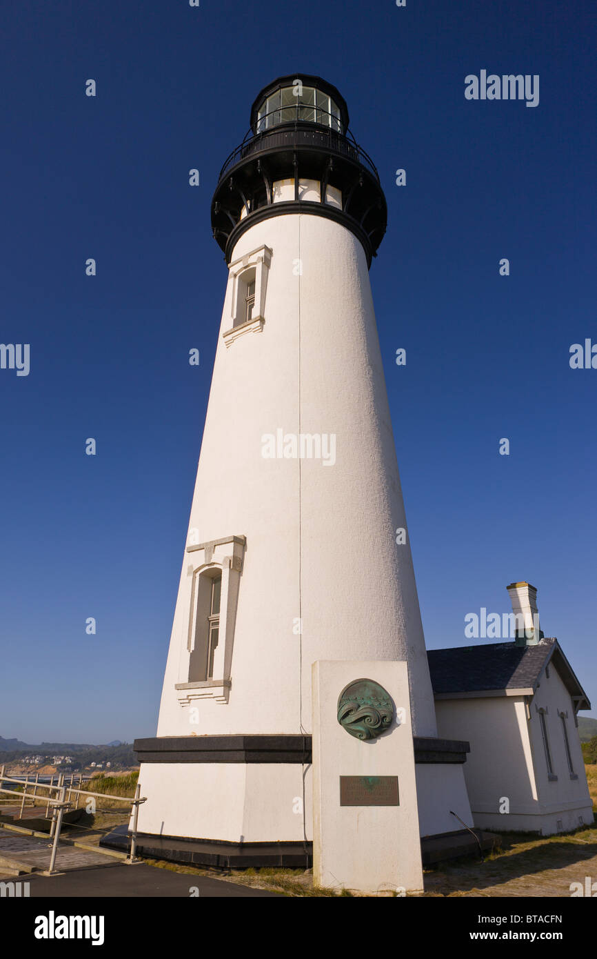 YAQUINA CAPO, OREGON, Stati Uniti d'America - Yaquina Bay lighthouse, Yaquina Bay State Park. Foto Stock