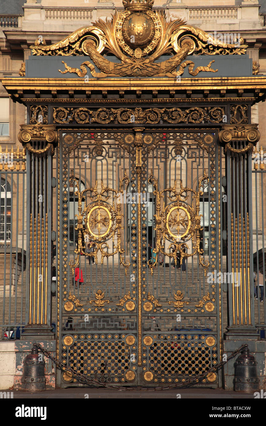 Francia, Parigi, Palais de Justice, gate, Foto Stock