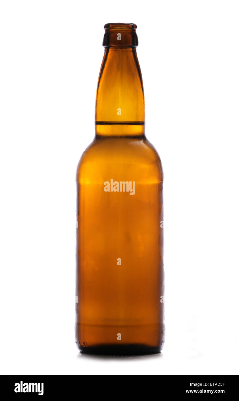 Brown bottiglia di sidro studio ritaglio Foto Stock