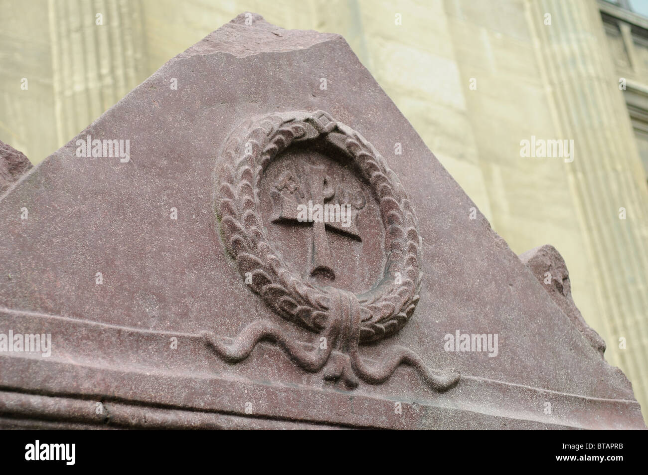 Primi simboli cristiani sul sarcofago, Museo Archeologico (Arkeoloji Muzesi), Istanbul, Turchia Foto Stock