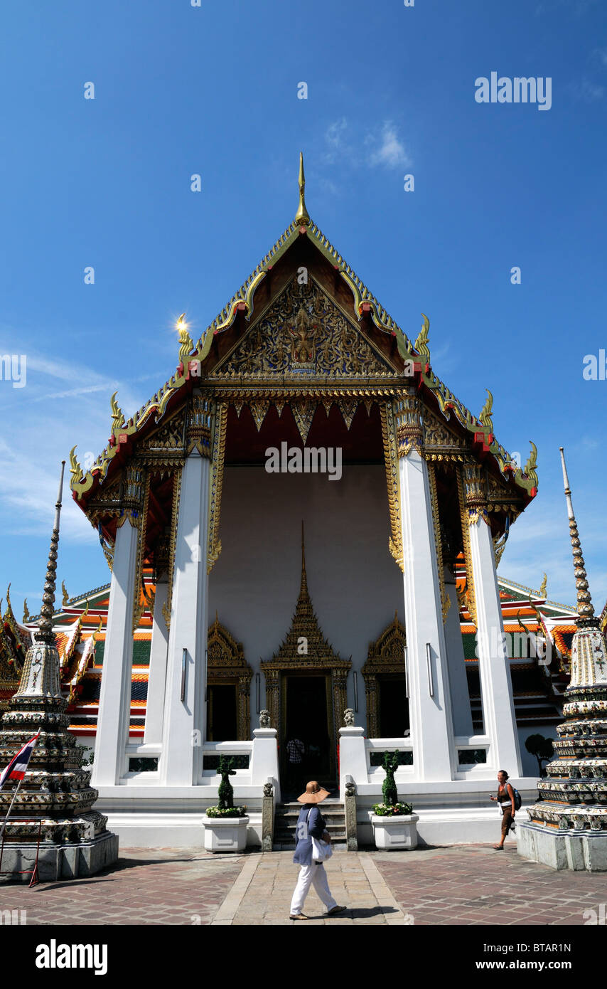 Wat Pho tempio del Buddha reclinato Wat Phra Chetuphon Bangkok in Thailandia Kampaengkaew cappella Foto Stock