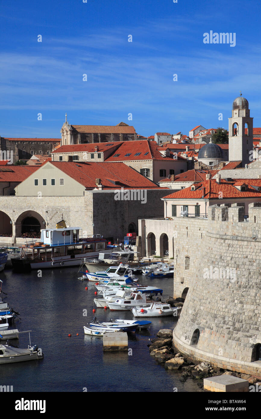 Croazia, Dubrovnik, porto, barche, Foto Stock