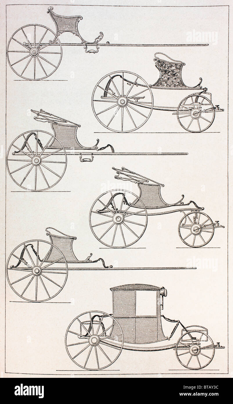 Xviii secolo francese leggera carrelli. Foto Stock