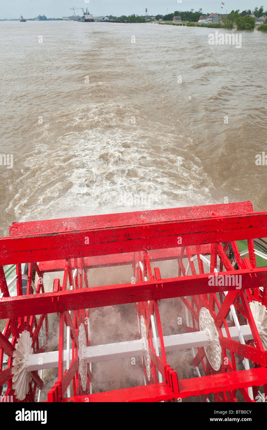 In Louisiana, New Orleans, paddlewheeler Natchez Steamboat, Mississippi River sightseeing tour in barca Foto Stock