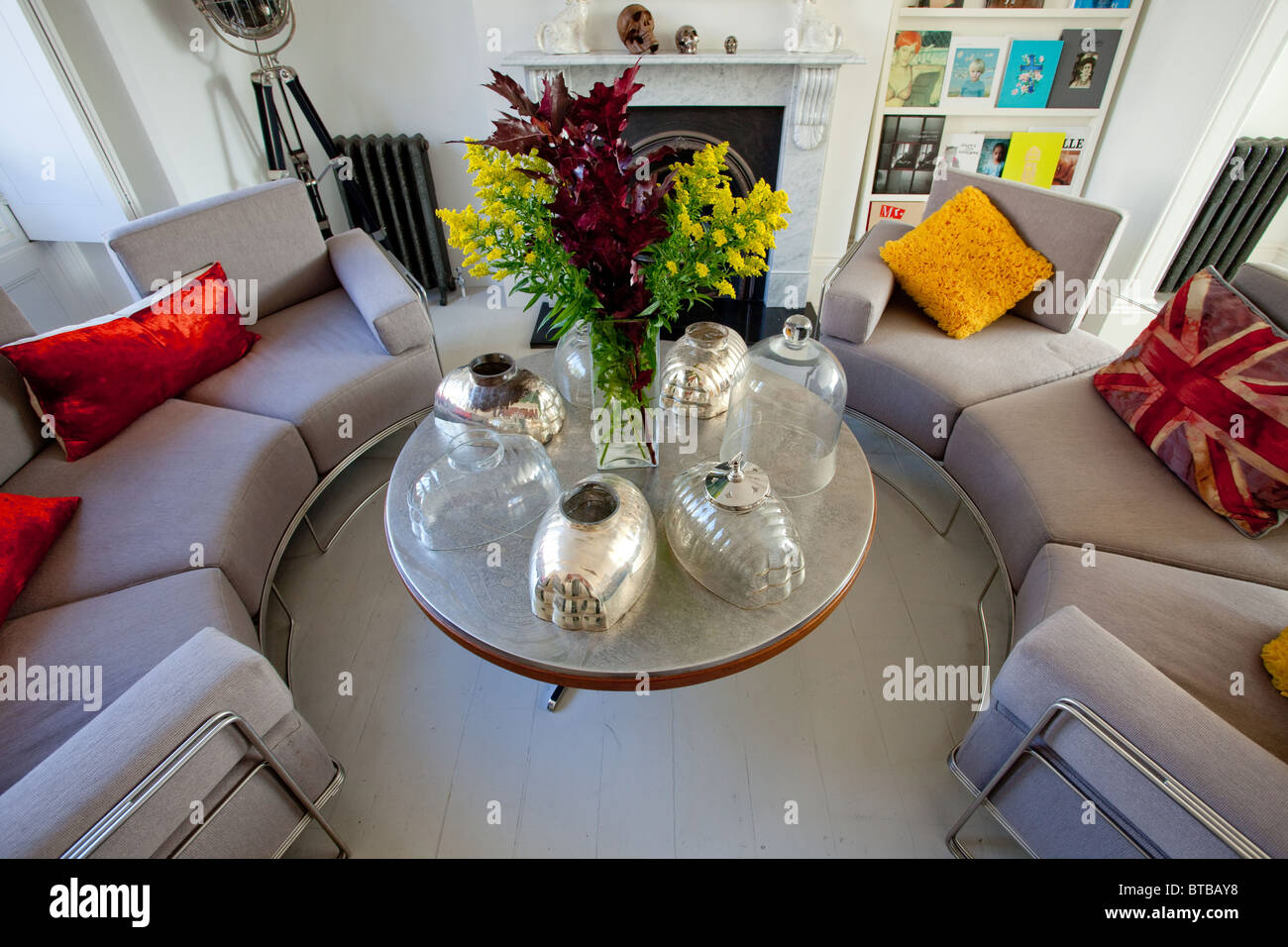 Il salotto di una casa di progettazione nel nord di Londra Foto Stock