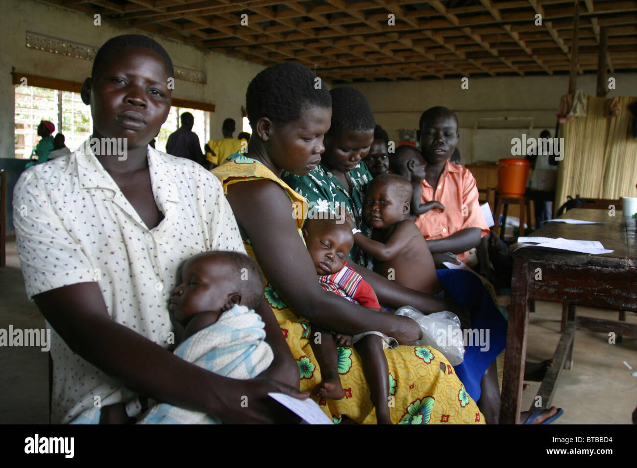 Gli sfollati in Uganda Foto Stock