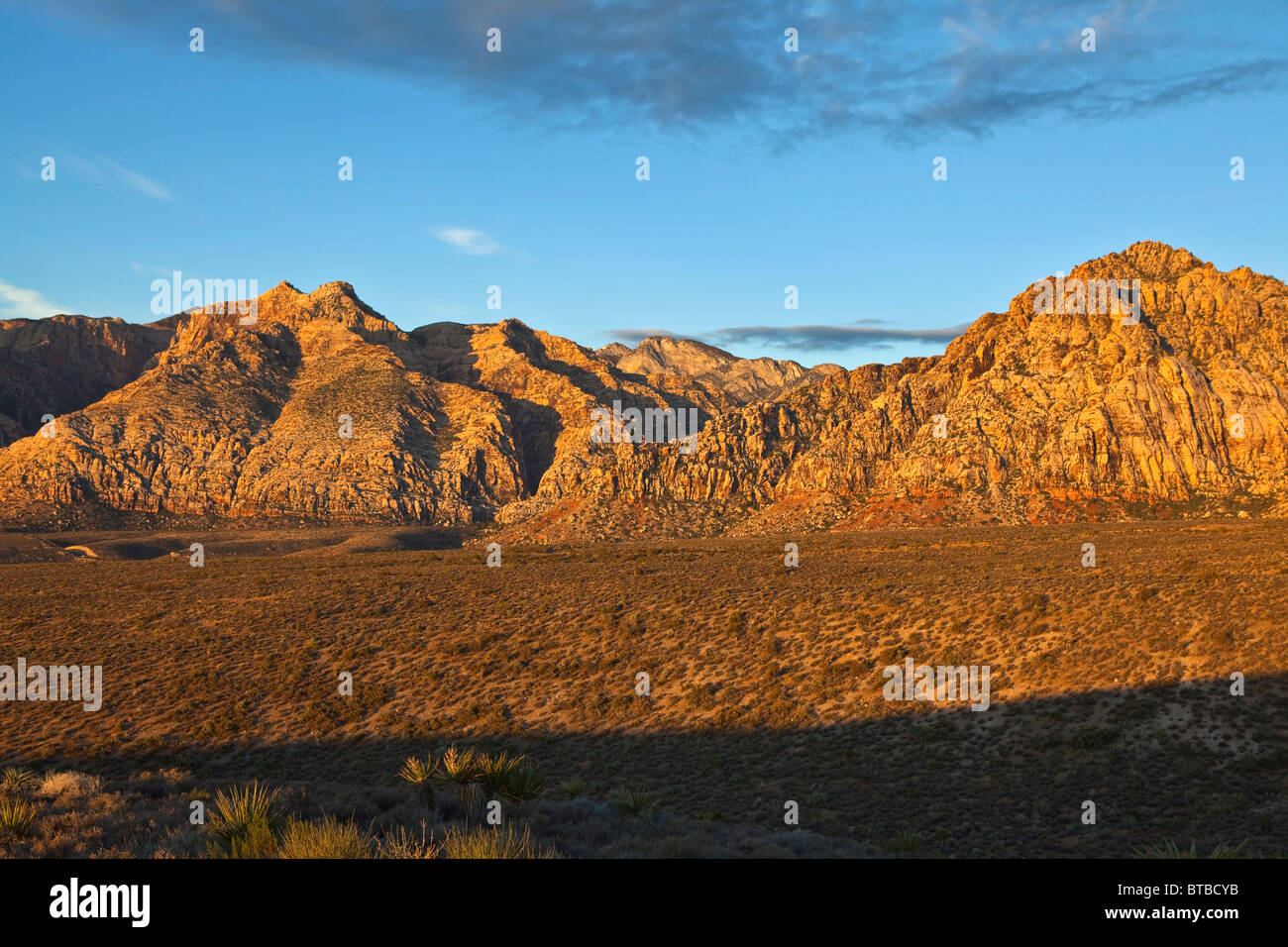 La prima luce sulle scogliere di arenaria al Red Rock Conservation Area vicino a Las Vegas, Nevada. Foto Stock