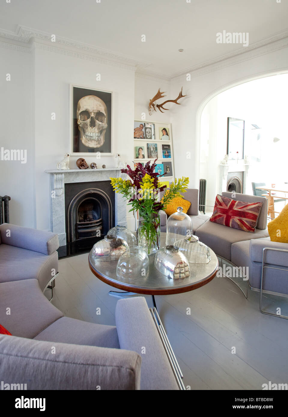 Il salotto di una casa di progettazione nel nord di Londra Foto Stock