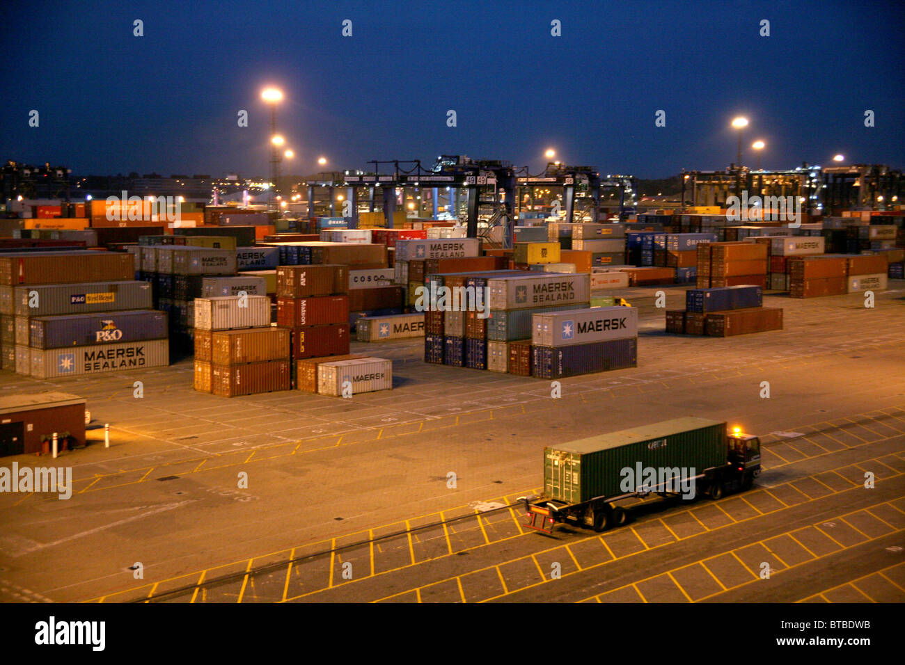 Il trasporto di container in Olanda Foto Stock