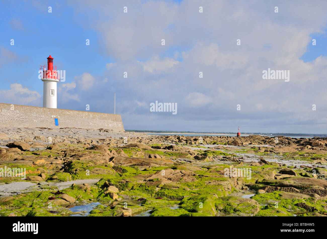 Il faro di Langoz, Loctudy, Bretagna Francia Foto Stock