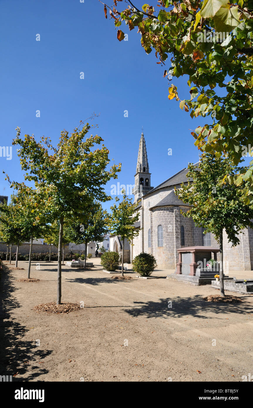 La chiesa di Saint Tudiare, Loctudy, Bretagna Francia Foto Stock