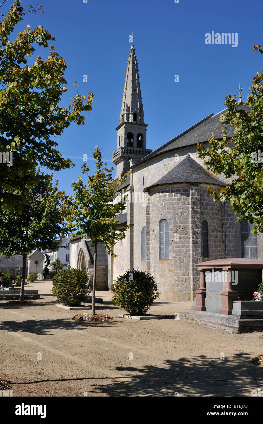 La chiesa di Saint Tudiare, Loctudy, Bretagna Francia Foto Stock