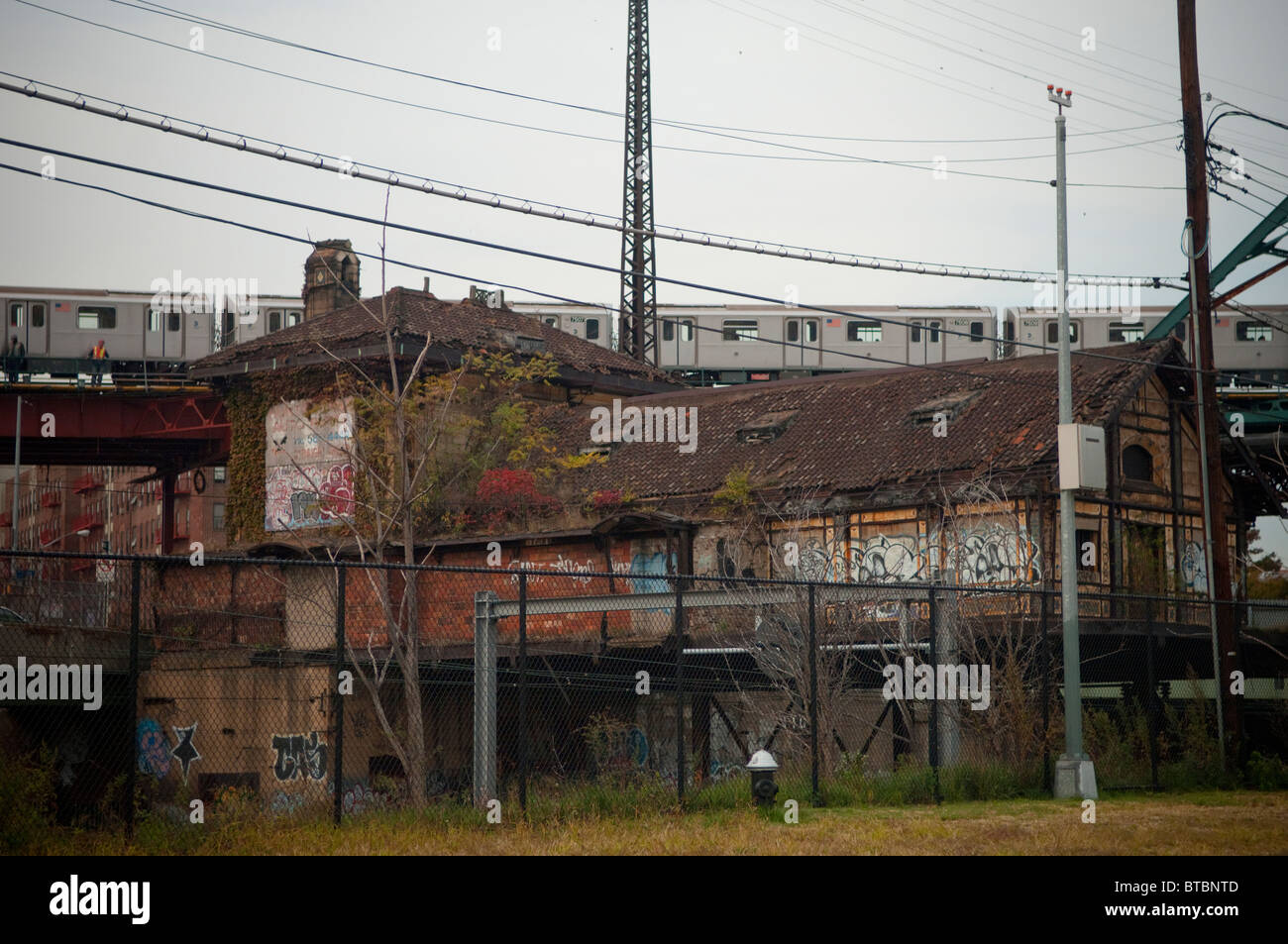 Paesaggio industriale nella New York borough del Bronx Foto Stock