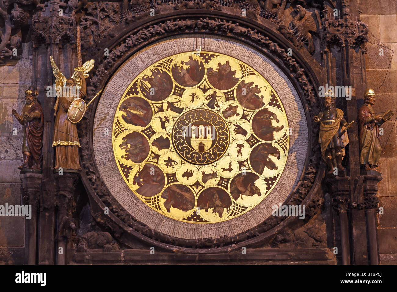 Orologio astronomico piazza della Città Vecchia di Praga Repubblica Ceca Foto Stock