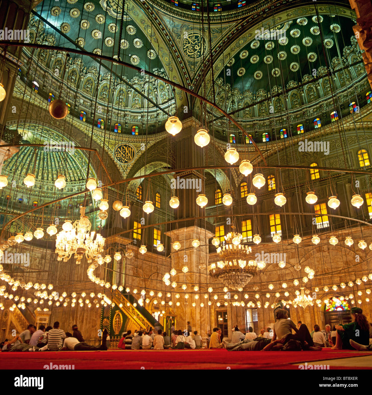 Interno del Mohamed Ali Moschea Cairo Egitto Nord Africa Foto Stock