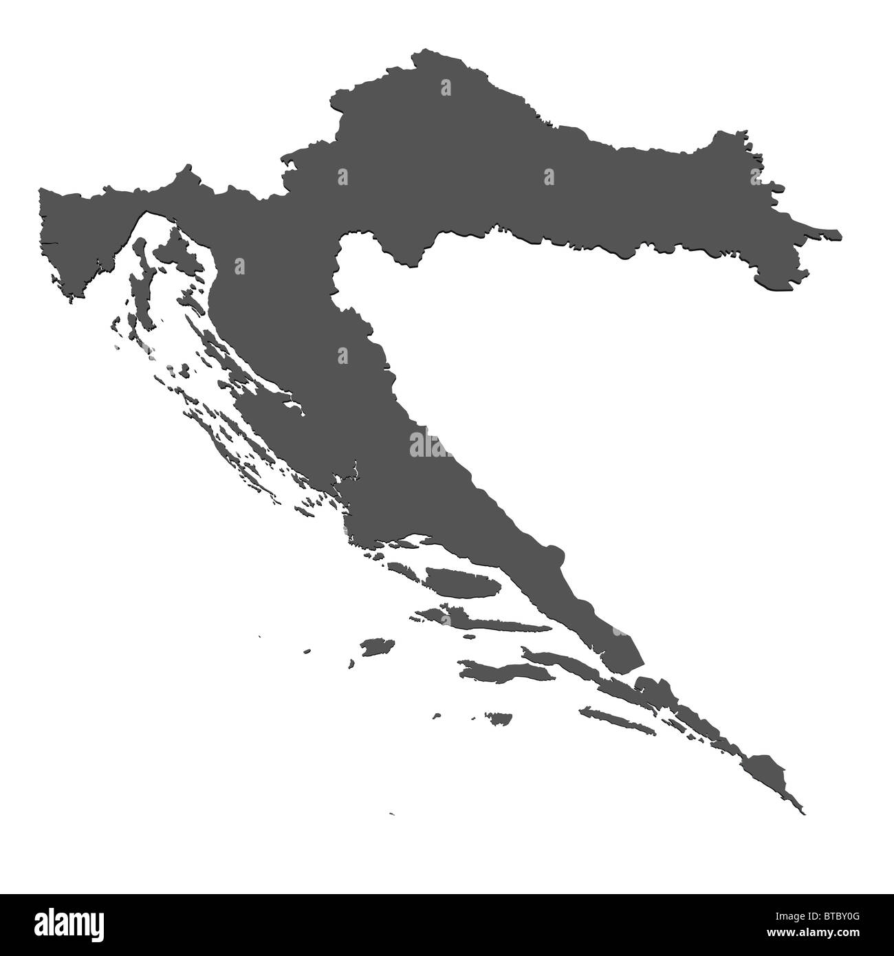 Mappa di Croazia Foto Stock