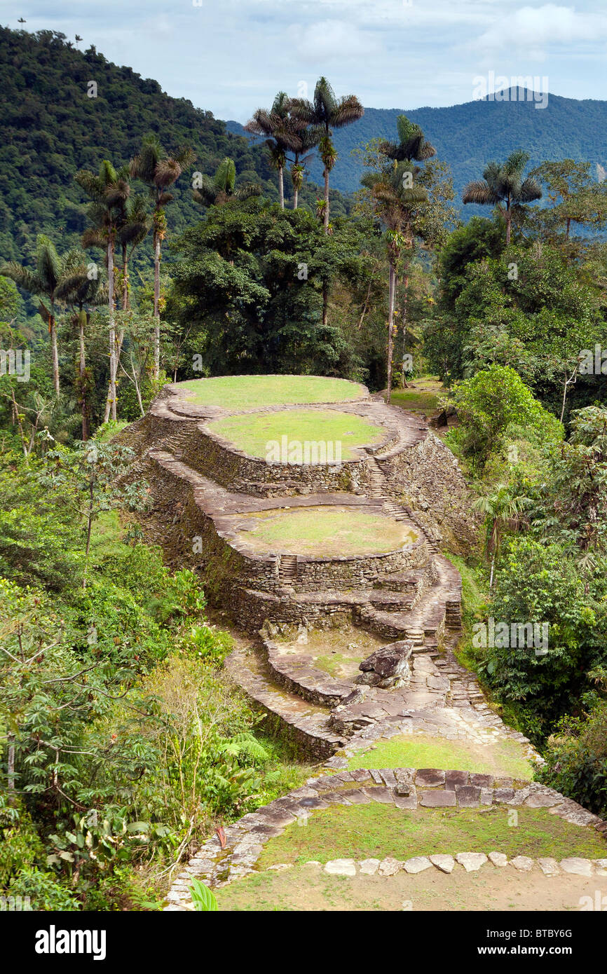 La città perduta (Ciudad Perdida) nella Sierra Nevada de Santa Marta, Colombia Foto Stock