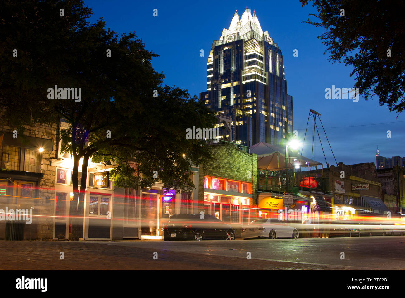 La 6th Street Austin TX Foto Stock
