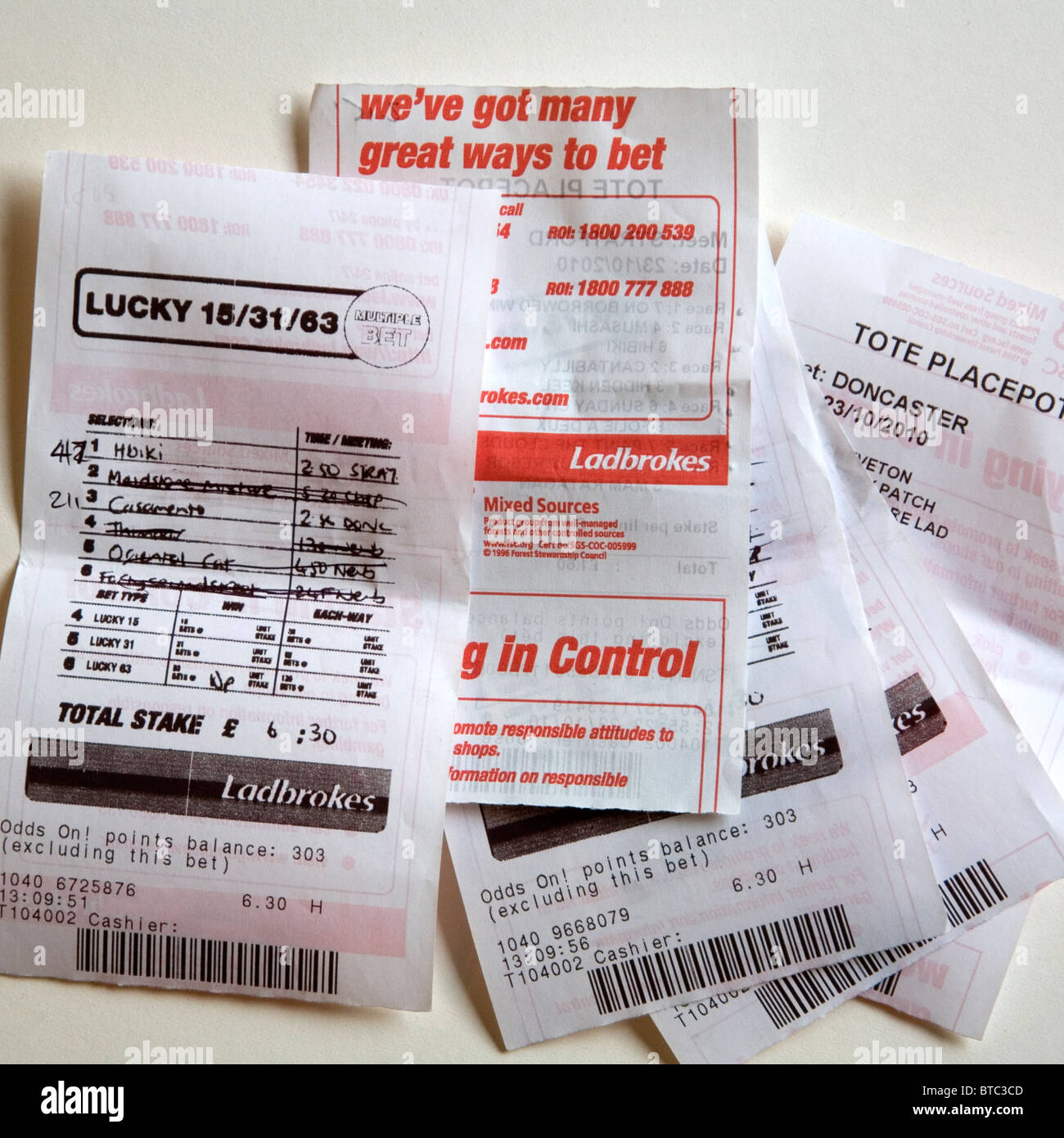 Ladbrokes scivola scommesse Foto Stock