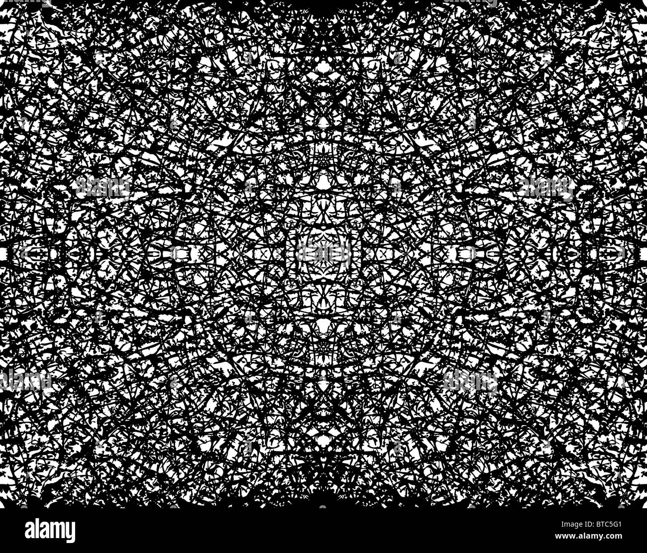 Illustrazione astratta di un simmetrico pattern grunge Foto Stock