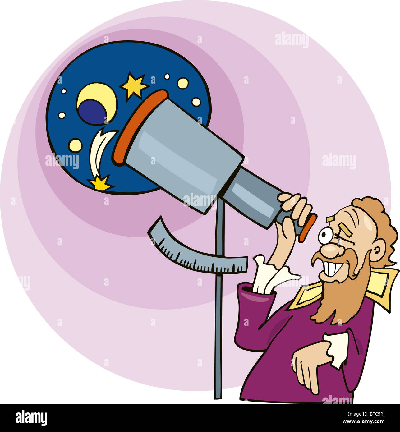 Illustrazione Di Galileo l'astronomo Foto Stock