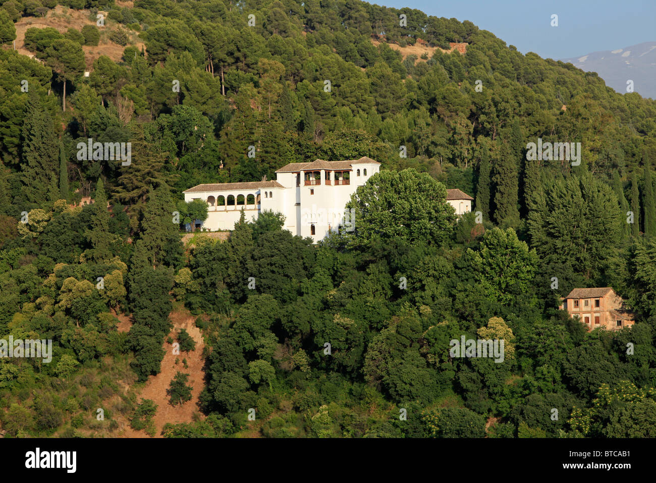 Vista panoramica del Generalife dell'Alhambra di Granada, Spagna Foto Stock