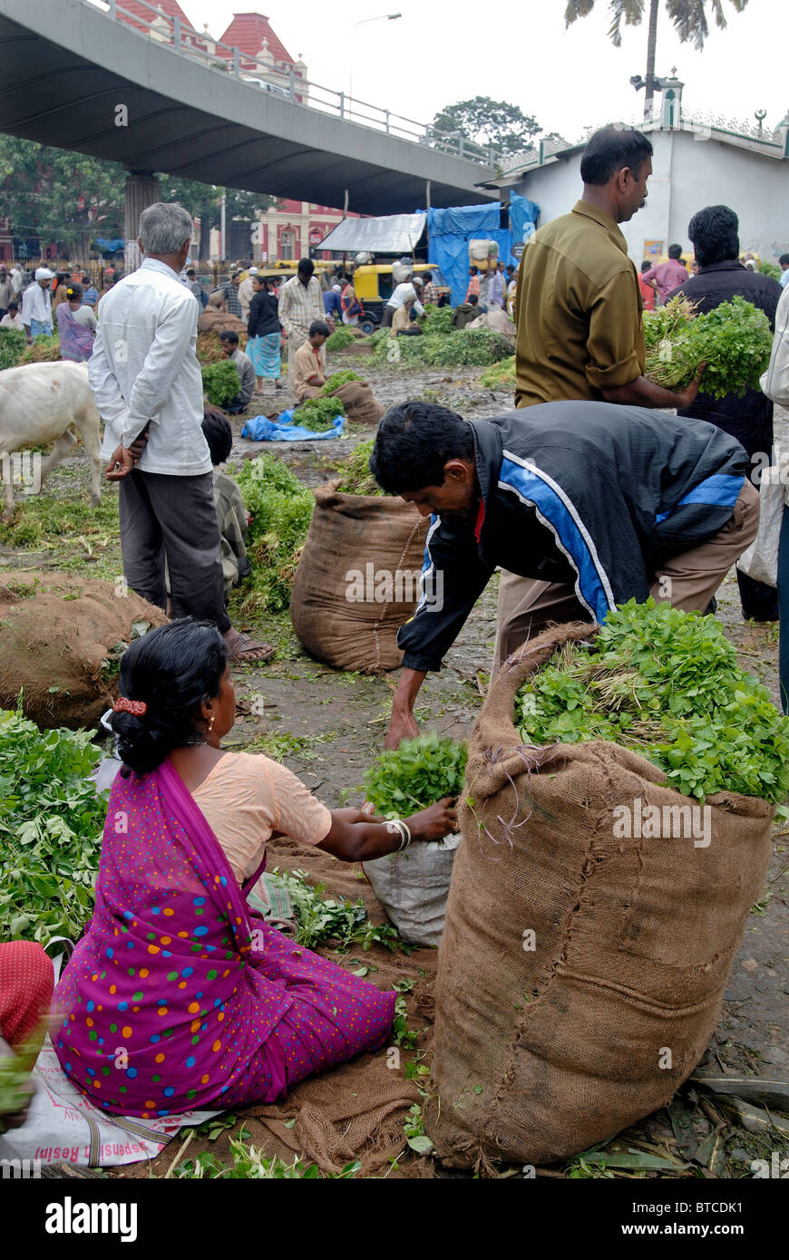 Il mercato della città di Bangalore KARNATAKA Foto Stock