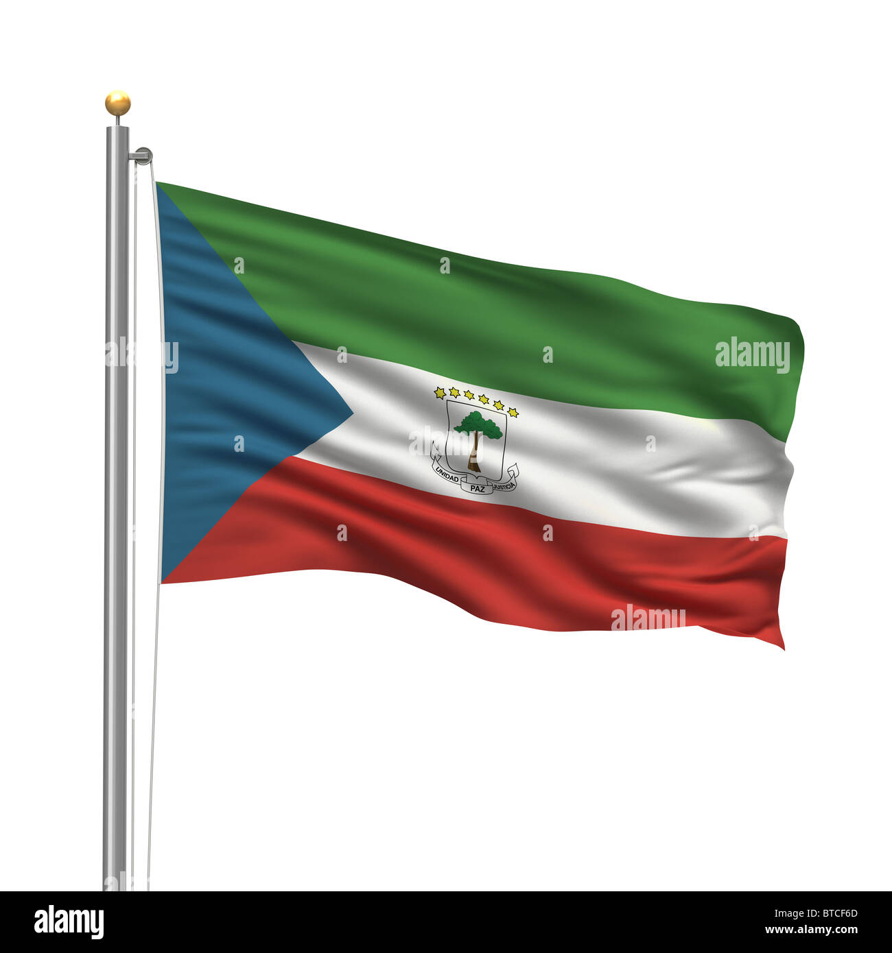 Bandiera della Guinea equatoriale Foto Stock