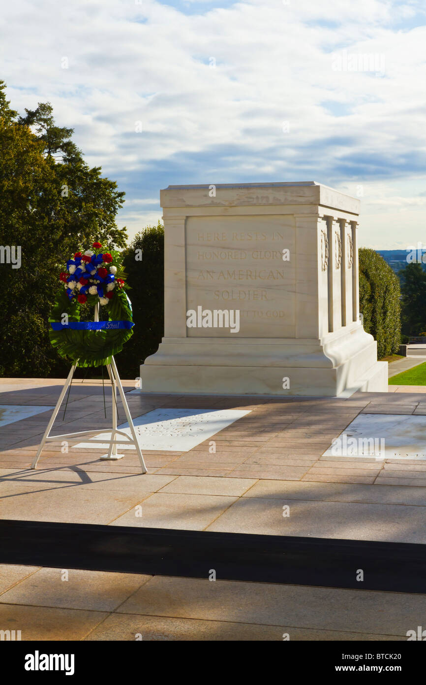 La tomba del Soldato Sconosciuto presso il Cimitero Nazionale di Arlington. Arlington, Virginia Foto Stock