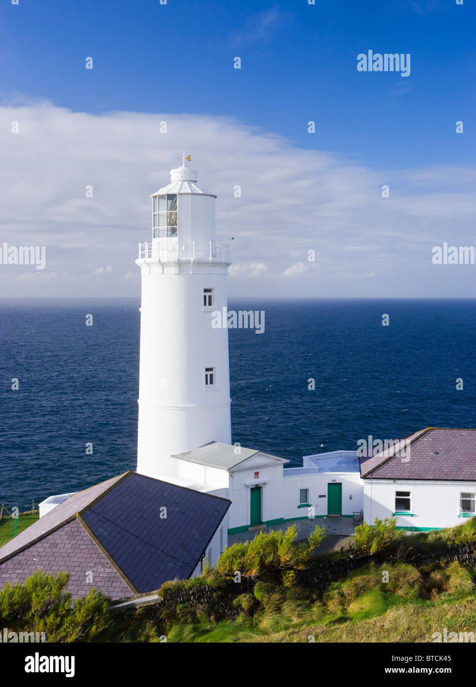 Trevose Head Lighthouse, Cornwall, Regno Unito. Foto Stock