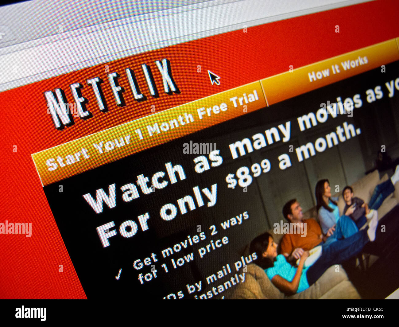 Dettaglio di screenshot dal film di Netflix intrattenimento sito internet homepage Foto Stock