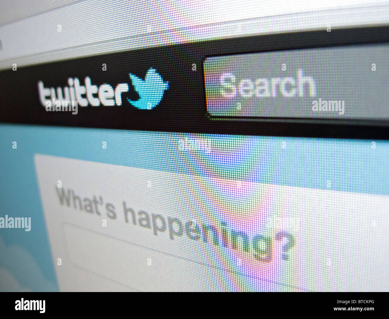 Dettaglio di screenshot dal Twitter internet website homepage Foto Stock