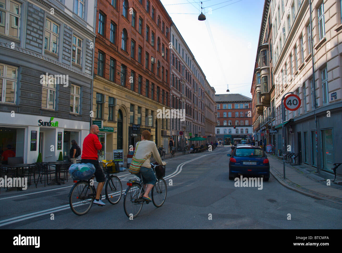 Norrebro distretto centrale di Copenhagen DANIMARCA Europa Foto Stock