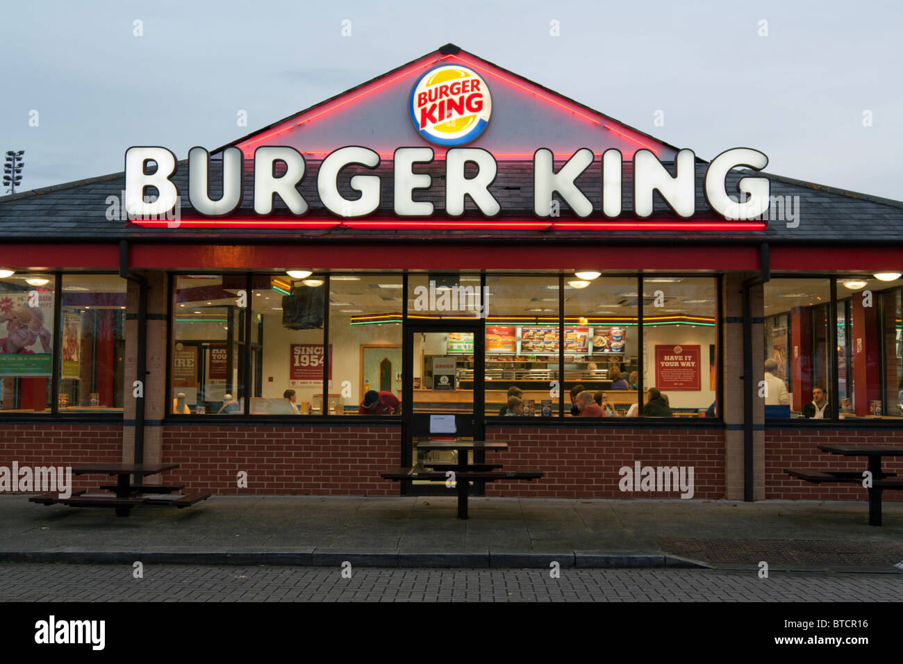 Burger King Drive Through Ristorante - Milton Keynes - Buckinghamshire Foto Stock