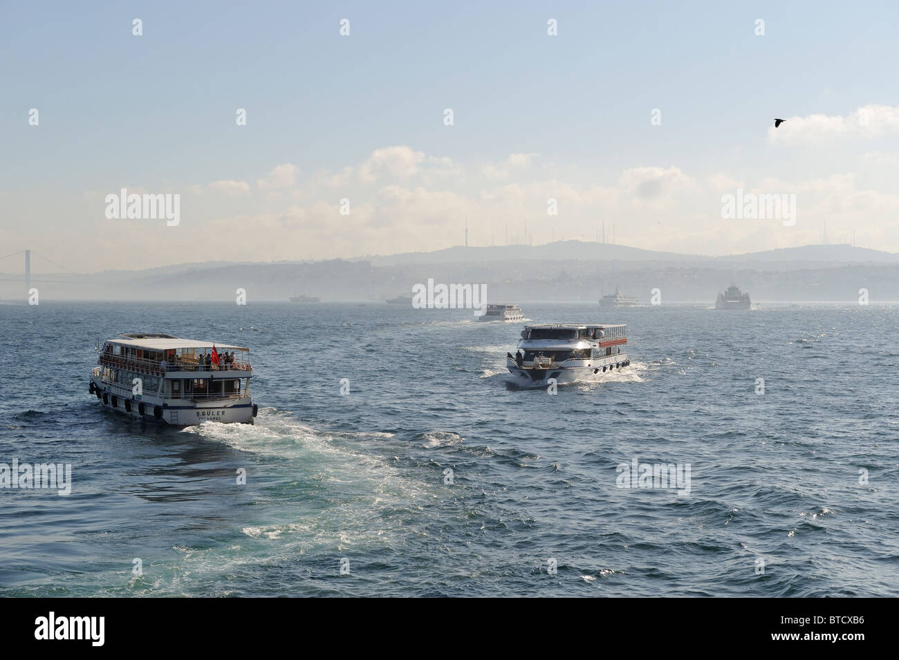 Traghetti, Golden Horn, sul Bosforo e Asia, İstanbul, Turchia 100916 35951 Foto Stock