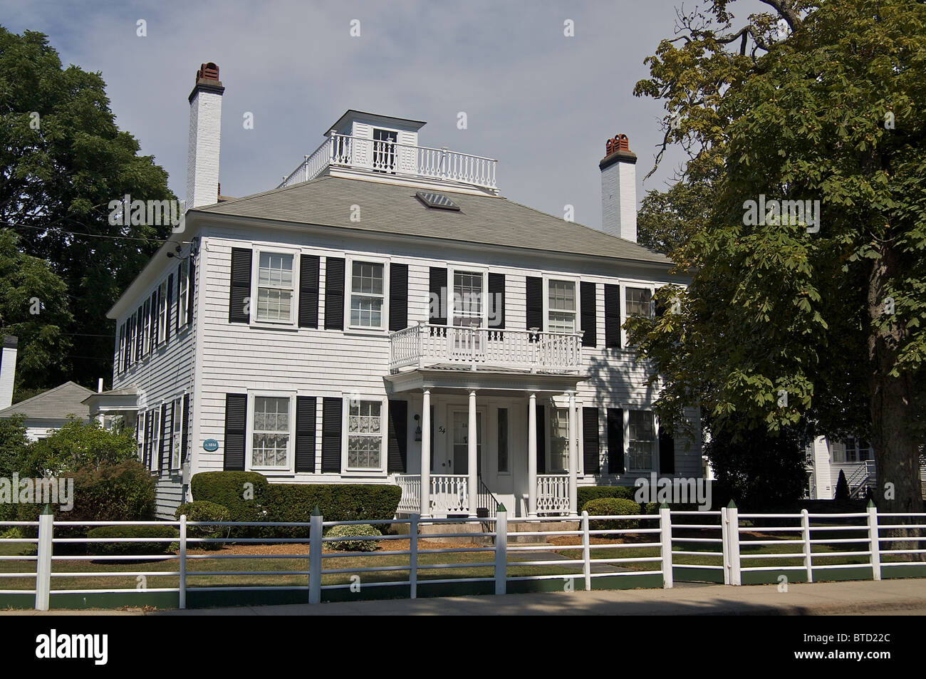 Una storica casa coloniale a Cape Cod, in Falmouth, Massachusetts Foto Stock