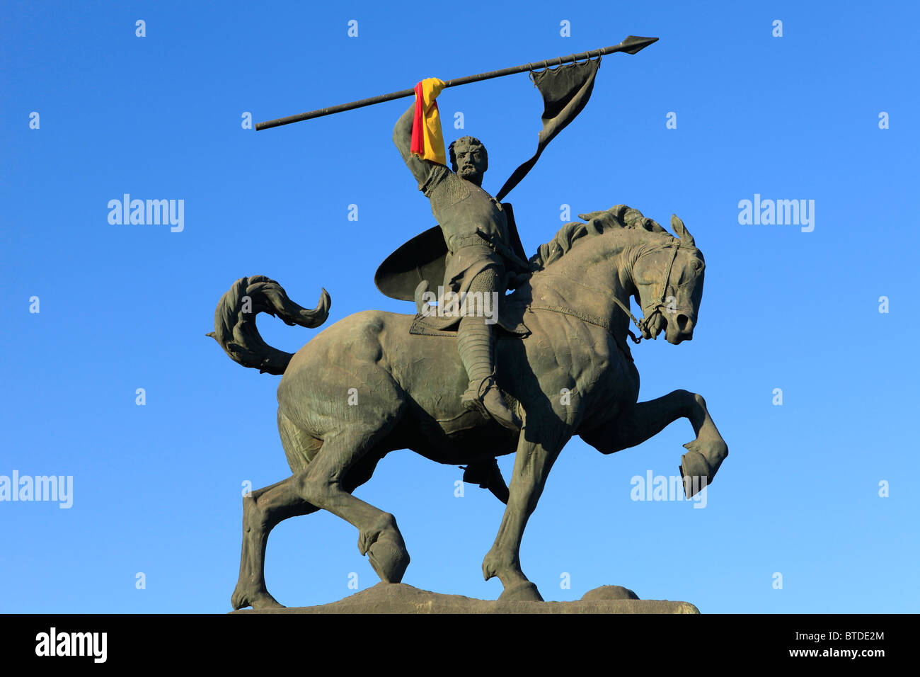 Un monumento al leggendario eroe El Cid a Siviglia, Spagna Foto Stock
