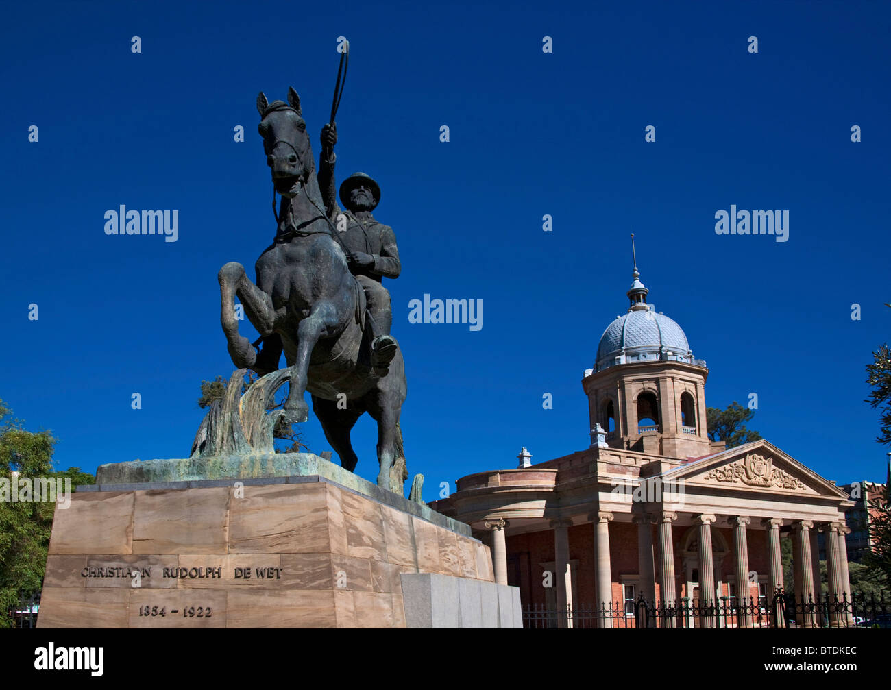 Statua di boer leader Christiaan Rudolph de Wet al quarto Raadsaal, il Parlamento della Repubblica Boera Foto Stock