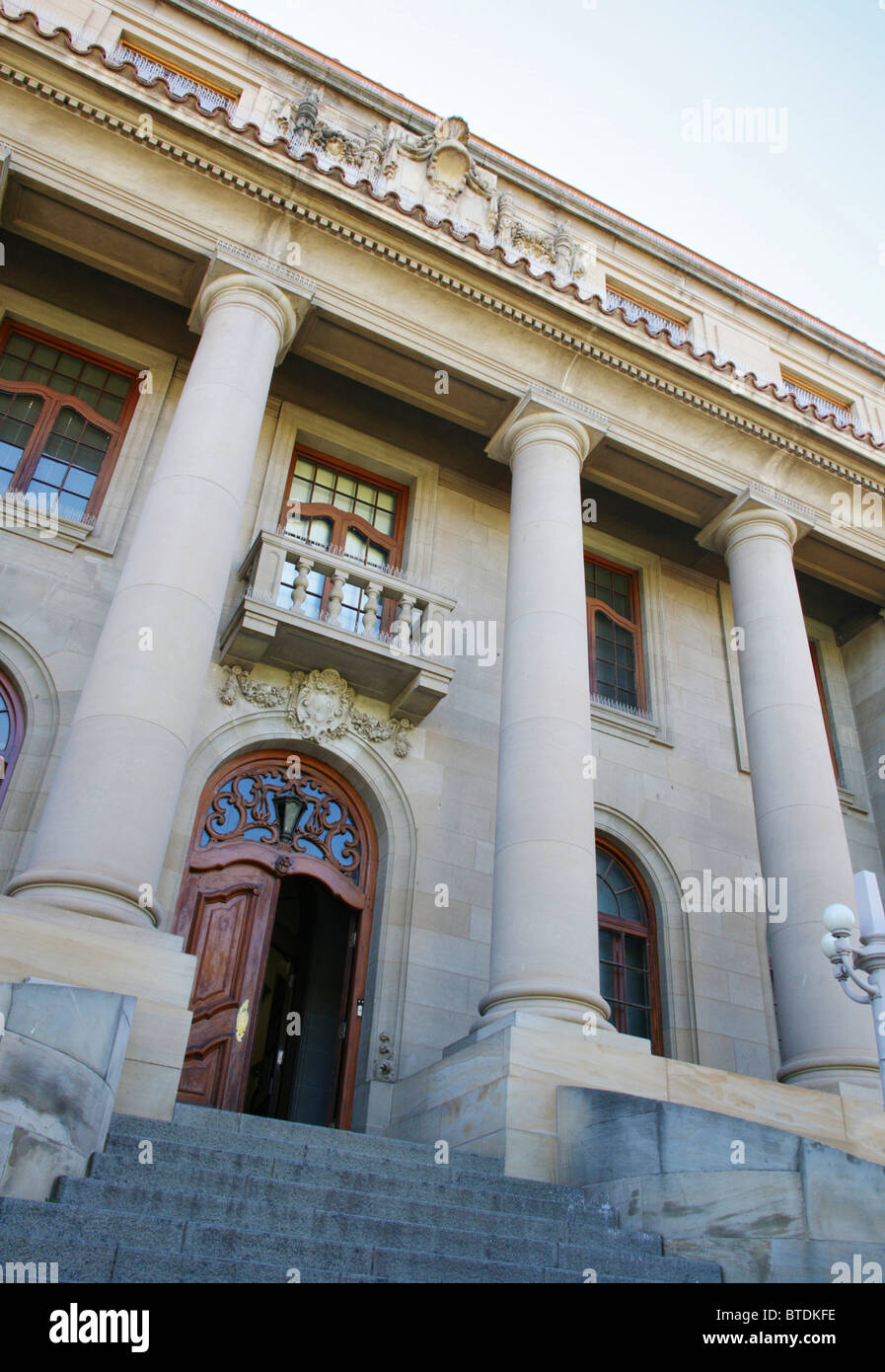 Ingresso alla Corte Suprema di Appello di Bloemfontein, la capitale legislativa del Sud Africa. Costruito 1929 Foto Stock