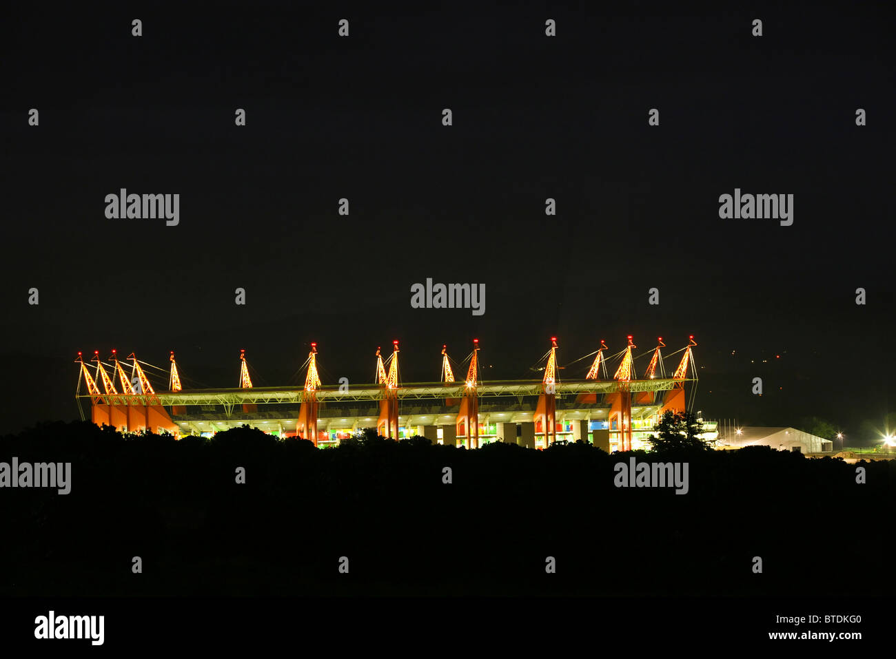 La Coppa del Mondo FIFA 2010 Stadio Mbombela visto di notte Foto Stock