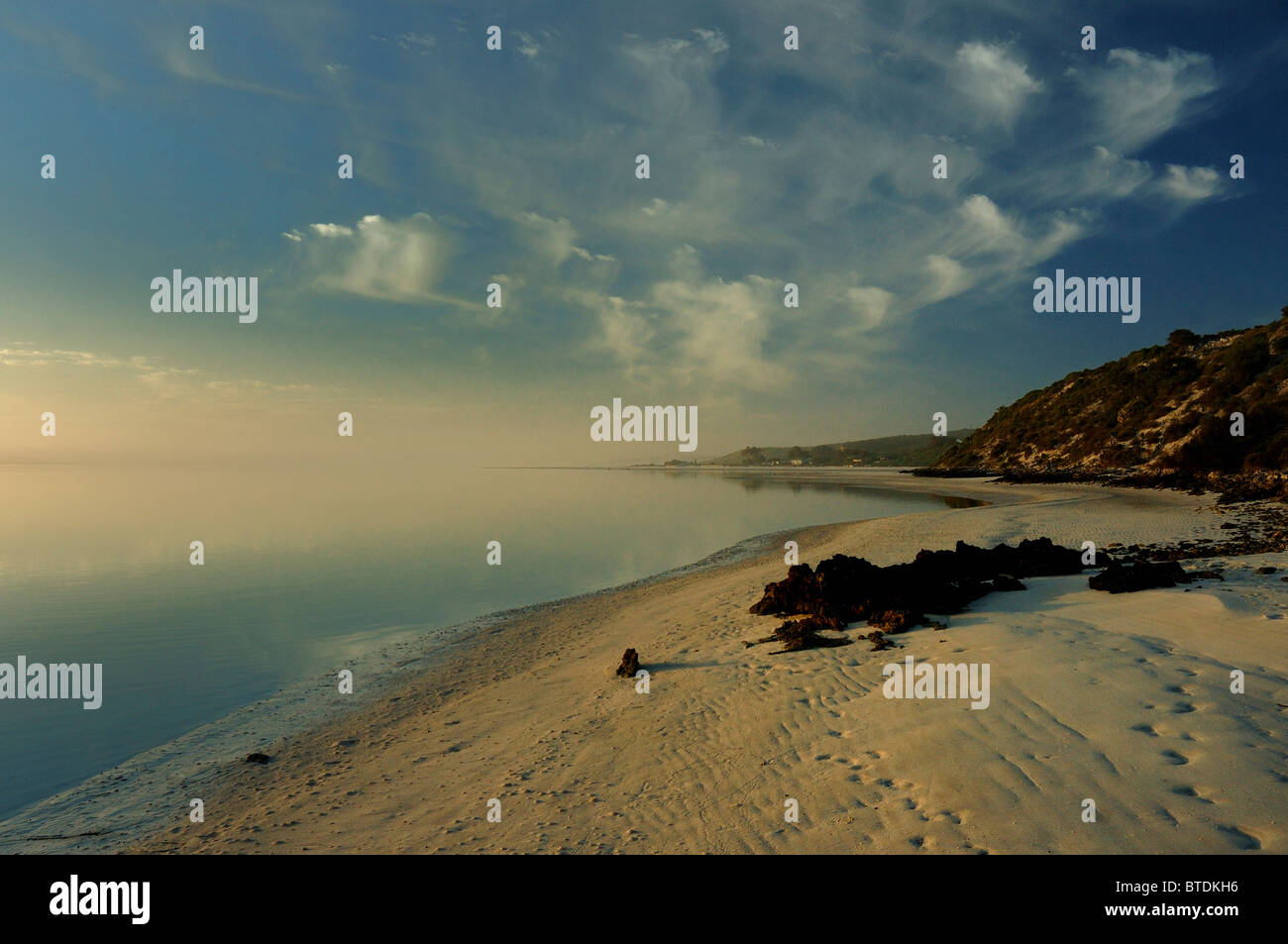 Churchaven laguna e la spiaggia al mattino presto Foto Stock