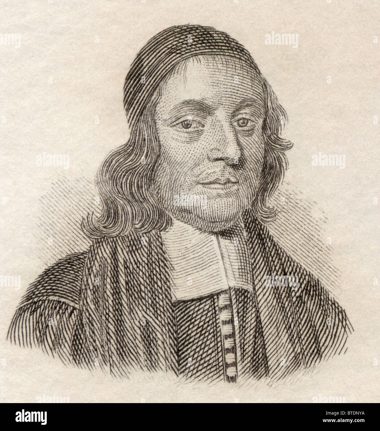 John Wallis, 1616 a 1703. Matematico inglese. Da Crabb del Dizionario storico pubblicato nel 1825. Foto Stock