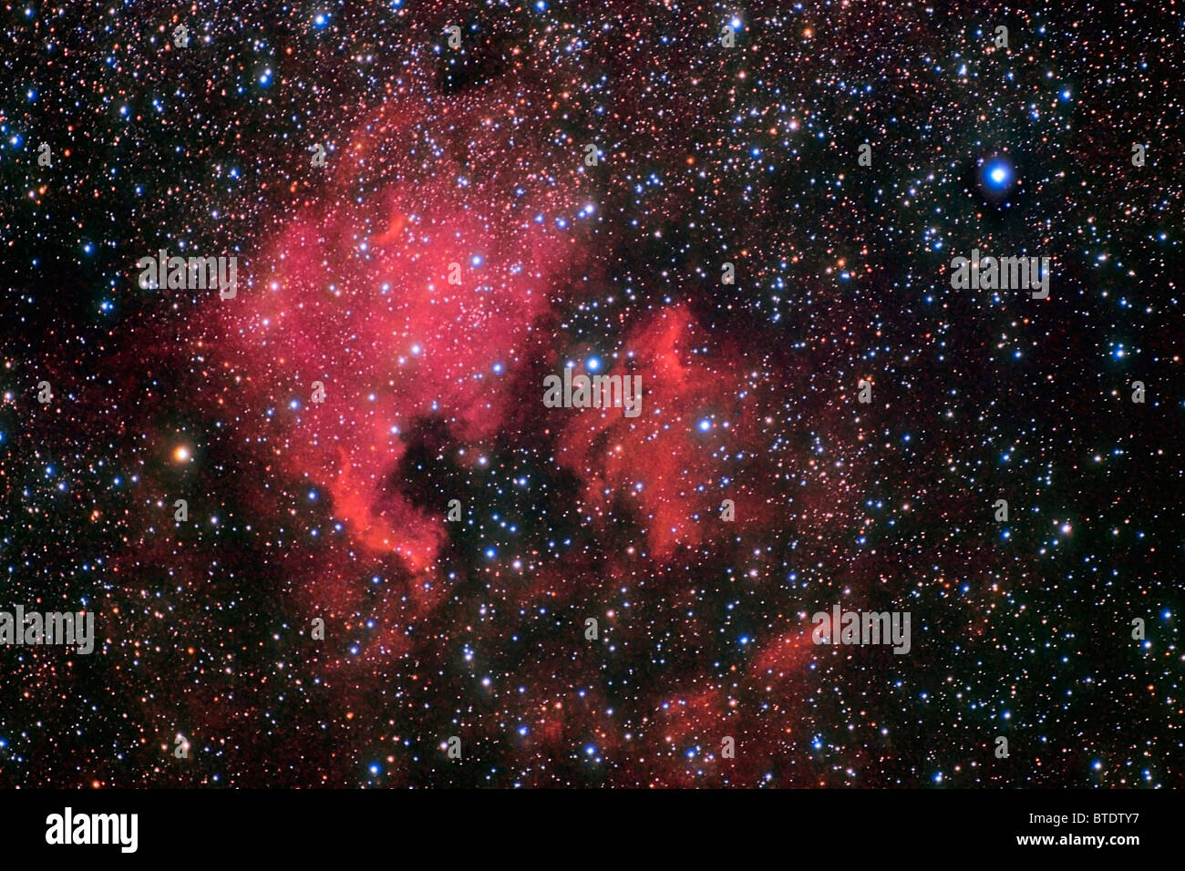 America del nord Nebula tra le stelle in background Foto Stock