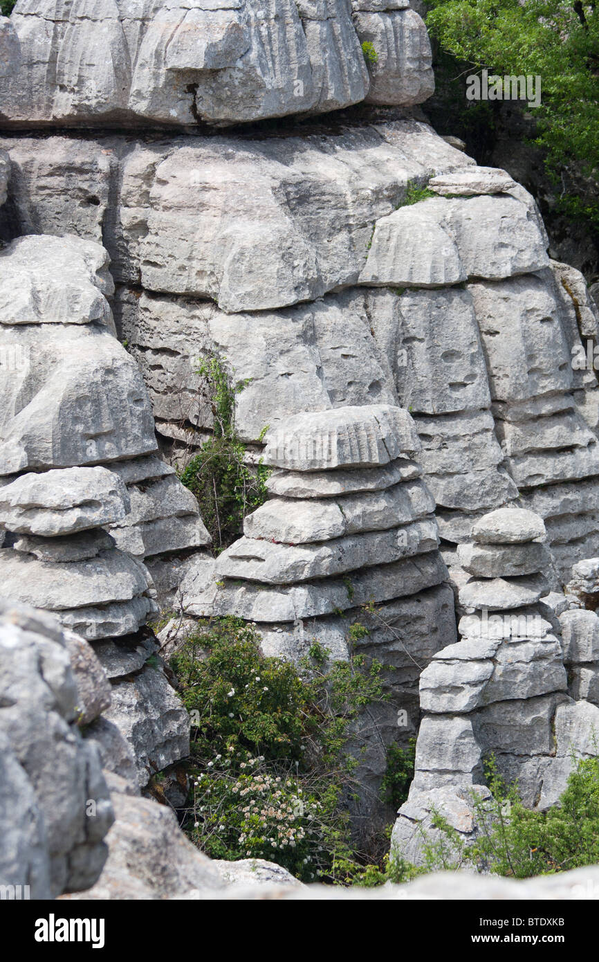 Alterò le rocce calcaree di El Torcal Riserva Naturale, Andalusia, Spagna Foto Stock